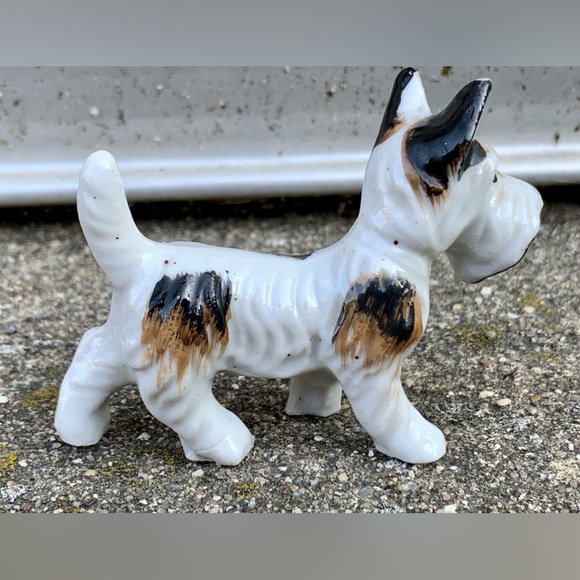 1940s Post WWII Vtg Glazed Ceramic Terrier Dog Figurine Made in Japan - Picture 8 of 12